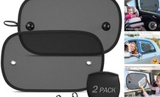Car Sun Shade, 2 Pack Window Shade for Baby Universal Cling Sunshade Black:M