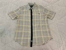 Nat Nast Luxury Originals 100 Silk Shirt Short Sleeve Plaid American Fit Small