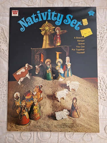Nativity Book Press Outs Paper Doll Unused Manger Holy Family VTG 1973 Whitman
