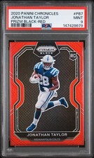 2020 Panini Chronicles - Prizm Black Jonathan Taylor #PB-7 Red /99 (RC) PSA 9