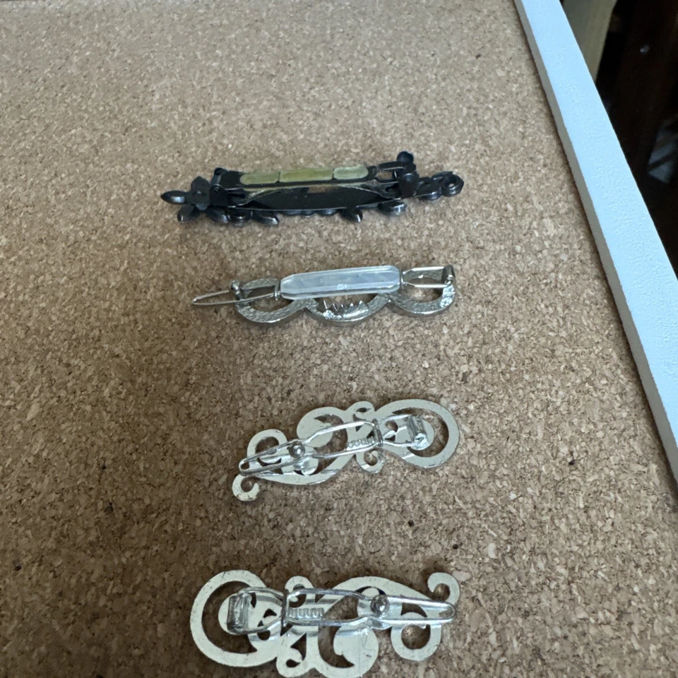 Set of Decorative Vintage Hairpins with Rhinestone Accents - Image 4 of 4