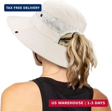 Women's Outdoor UV-Protection-Foldable Sun-Hats Mesh Wide-Brim Beach Fishing Hat