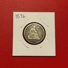 1876 Seated Liberty Quarter 90% Silver U.S. Historic 25C Coin