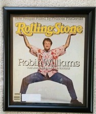  Framed wall hanging of Robin Williams Rolling Stone 1988 #520 first print 