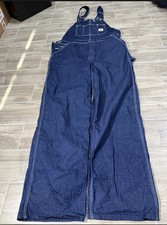 Vintage NOS Mens 42x34 Carhartt Denim Bib Overalls 88FB Blue Union Made in USA