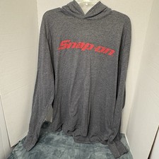 Snap On Tools Mens XL Hoodie T Shirt Long Sleeve Lightweight Gray Heathered