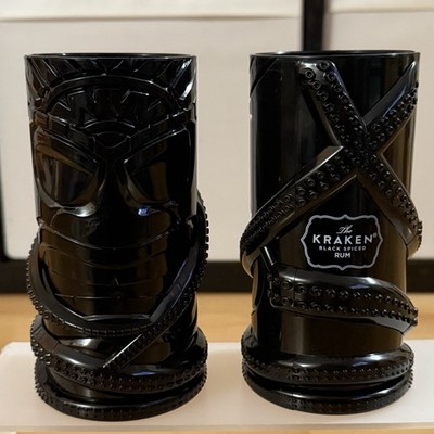 The Kraken Black Spiced Rum Tiki Mugs Octopus Tentacles Plastic 6  Unused Set