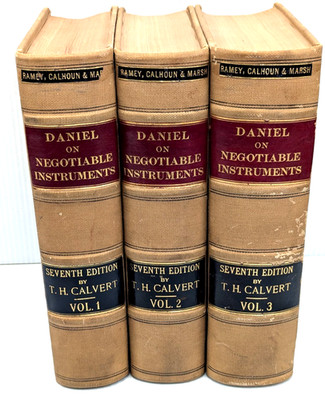 Vintage A Treatise on the Law and Negotiable Instruments 3 Vol John Daniel 1933