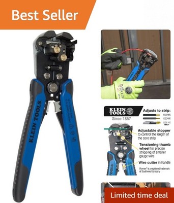 Compact 8.25 Inch Self-Adjusting Wire Stripper for Electricians and Technicians