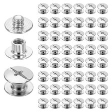 50 Set Phillips Chicago Screw M4 x 4mm Metal Binding Post Screw White