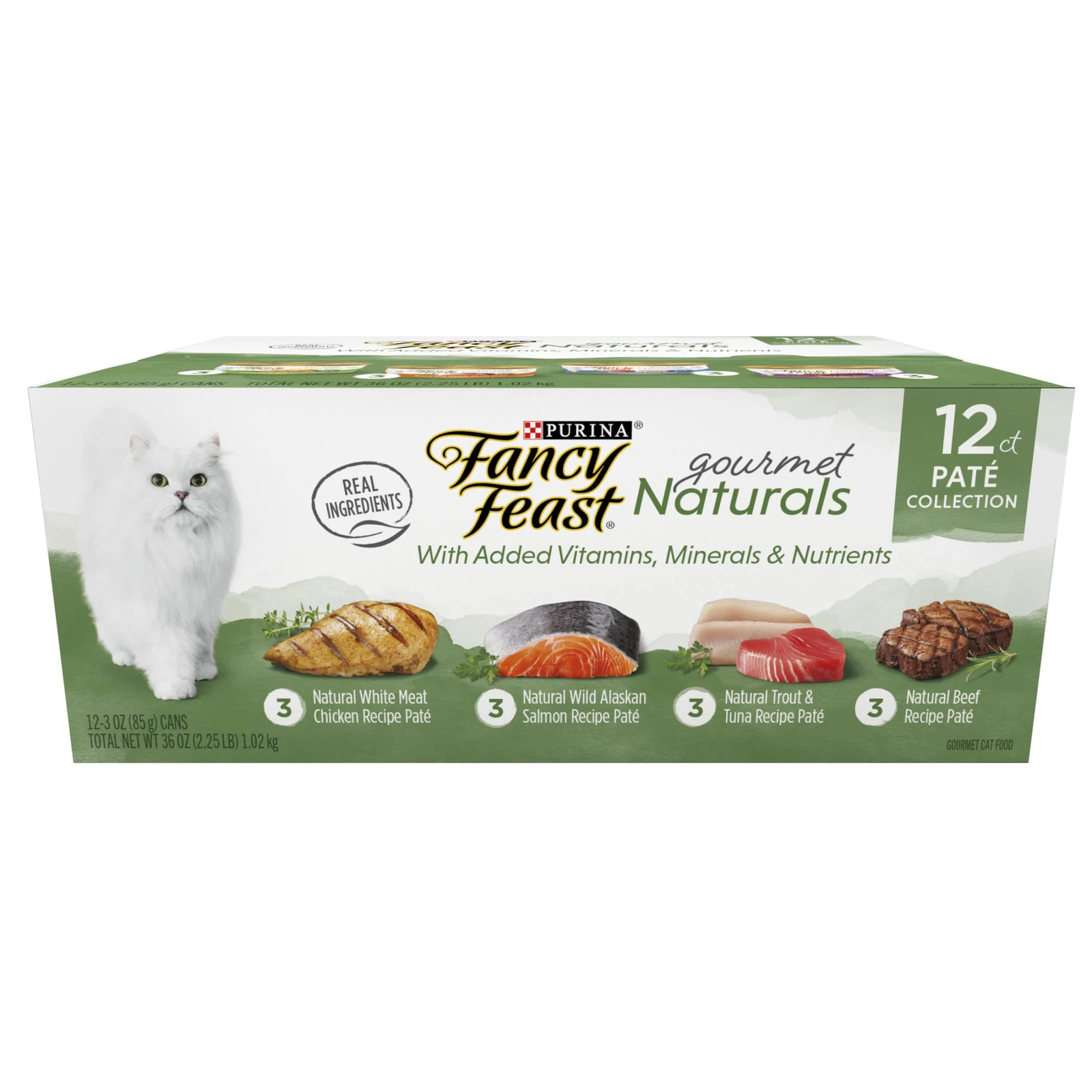 Purina Gourmet Naturals Wet Cat Food Pate Variety Pack - Beef Chicken Salmon