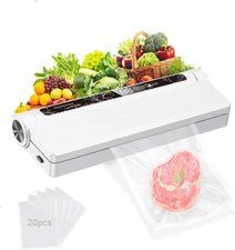 Vacuum Sealer Machine for Food, 75KPA Strong Suction, Moist/Dry Modes, 20 Vacuum