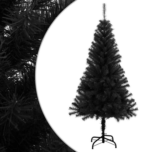 KüNstlicher Weihnachtsbaum Mit StäNder Schwarz 150 Cm Pvc-image