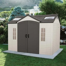 Outdoor Building 10ft X 8ft High-Density Plastic Storage Shed Steel-Reinforced