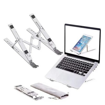Laptop Ständer Höhenverstellbar Faltbar Notebook Tablet Aluminium mit Reiseetui