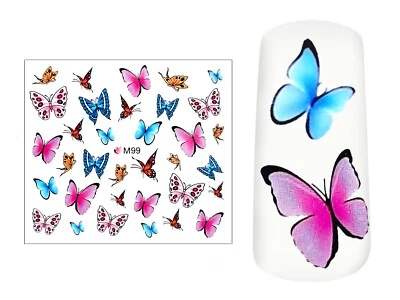 Nail Art Sticker Schmetterlinge M99 Water Decals Nagelsticker Nägel Nageldesign