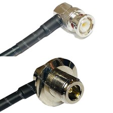 RFC195 BNC MALE ANGLE to N Female Angle Coax RF Cable USA-Ship Lot