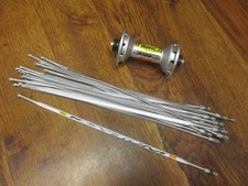 MAVIC KSYRIUM SL SSC 18H 100x9QR FRONT HUB  WIDE BLADED SPOKES NIPPLES - SILVER