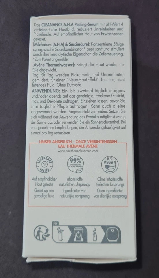 30ml Avene_Cleanance A.H.A Peeling-Serum_Erwachsenen Akne_Pickelmale_NEU_OVP - Bild 3 von 4