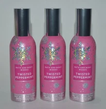 3 NEW BATH & BODY WORKS TWISTED PEPPERMINT CONCENTRATED ROOM SPRAY PERFUME MIST