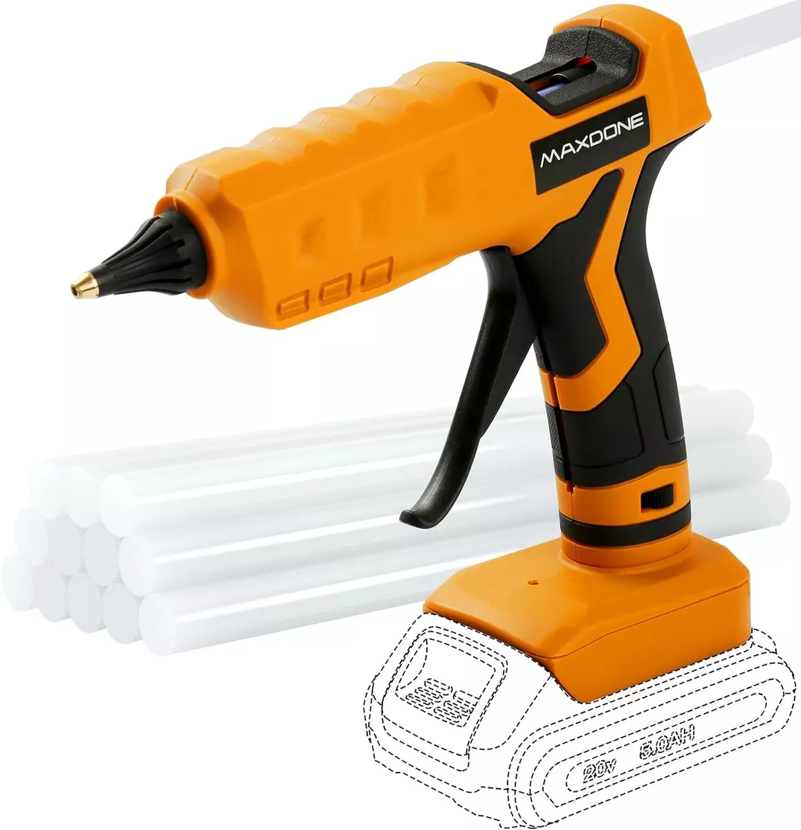 Hot Glue Gun 100W 20V Battery Handheld Wireless Power 12pcs Glue Sticks