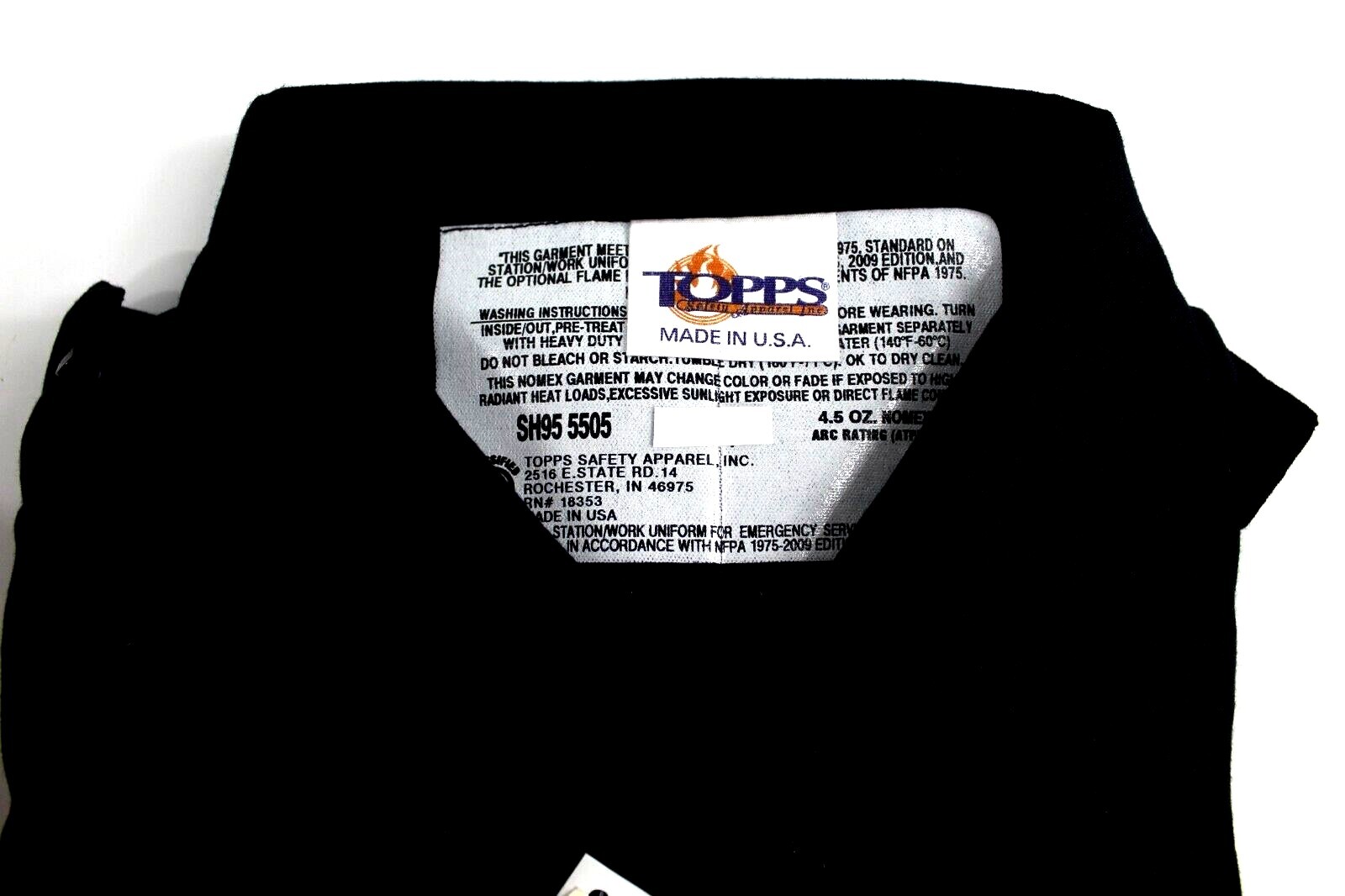 Topps Safety Apparel New SH95 5505 1717.5 x 39 Navy Blue Uniform Shirt