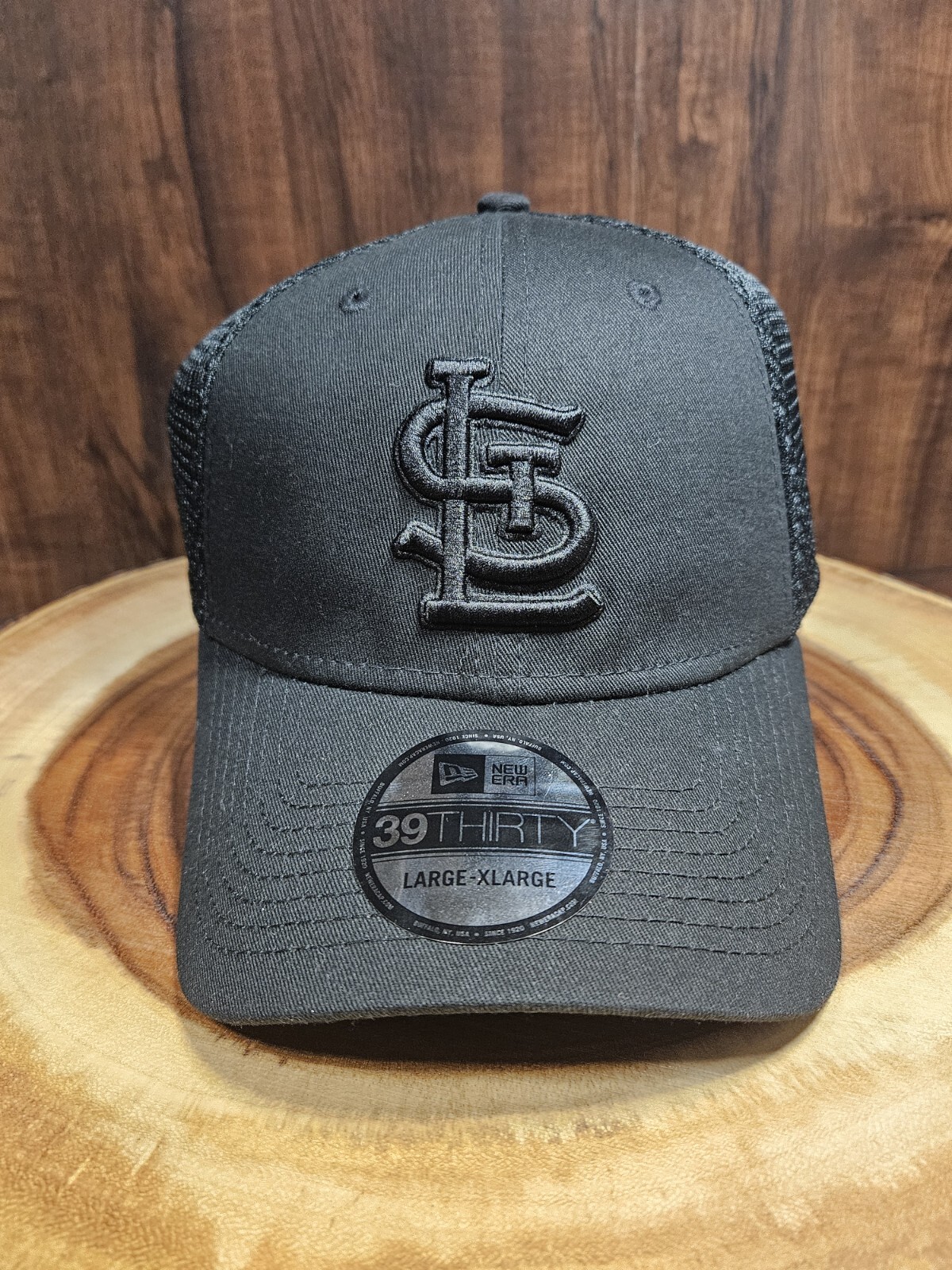 Saint Louis Cardinals New Era 39Thirty Stretchfit Hat Cap Size L/XL Blackout Lou