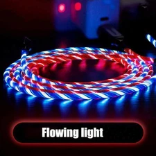 1M LED Light Up Fast Charging Charger Cable USB Cord For iPhone Type C Phone New
