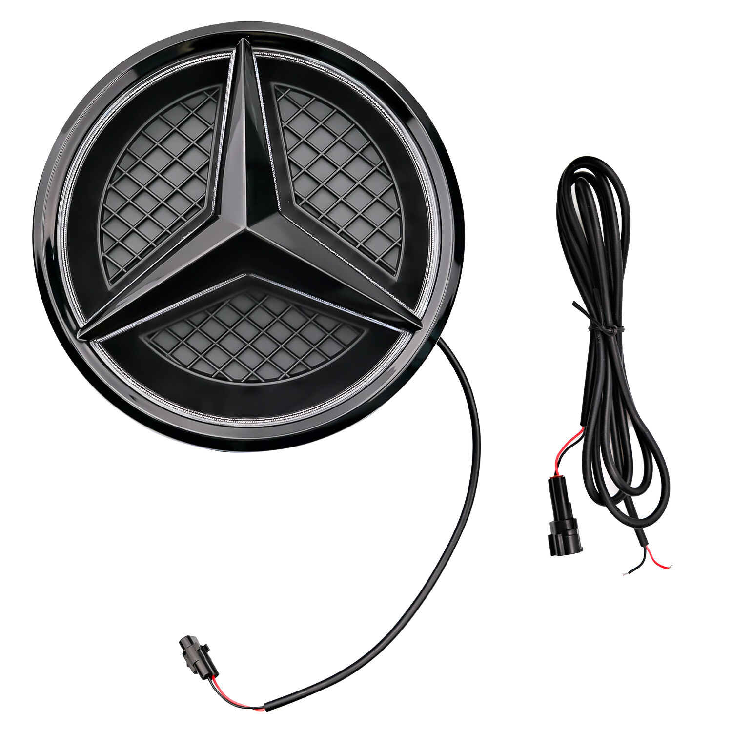 Front Grille Star Emblem W/LED Fits For Mercedes X253 GLC300 GLC43 2015-19 Black