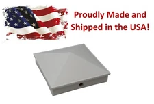 6x6 Nominal (5-1/2"x5-1/2") White Plastic Pyramid Fence Cap 8 or 16 pack