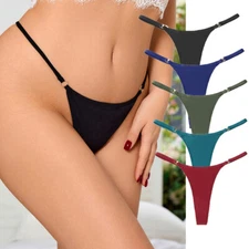 5 Pack Lot Womens Sexy Panties Low Waist G string Thongs Briefs Bikini Underwear