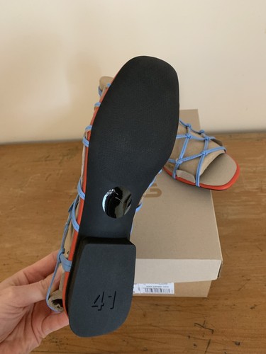 Camper Casi Myra Strappy Flat sandal Blue Coral Wedding Spring Summer Size 8 - Picture 4 of 5