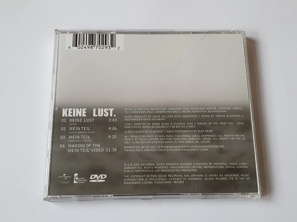 Rammstein Keine Lust Rare 2004 UK Only DVD Single - Bild 2 von 3