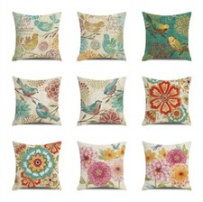 Bird Sing In The Sunshine Pillow Case Spring Summer Garden Flower Cushion Cover