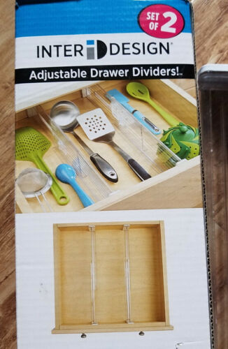 InterDesign Clear Adjustable Drawer Dividers Organizer set of 2 - Picture 4 of 9