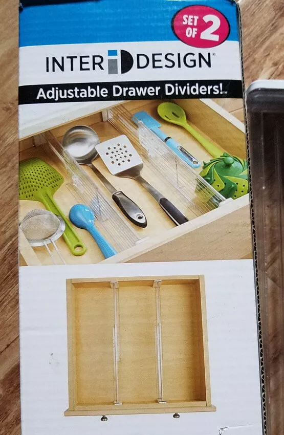 InterDesign Clear Adjustable Drawer Dividers Organizer set of 2 - Image 4 of 4