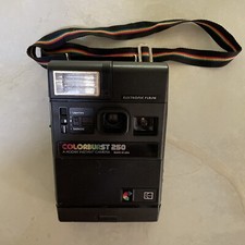 Kodak Colorburst 250 Instant Film Camera Black Rainbow Strap Vntg Original USA