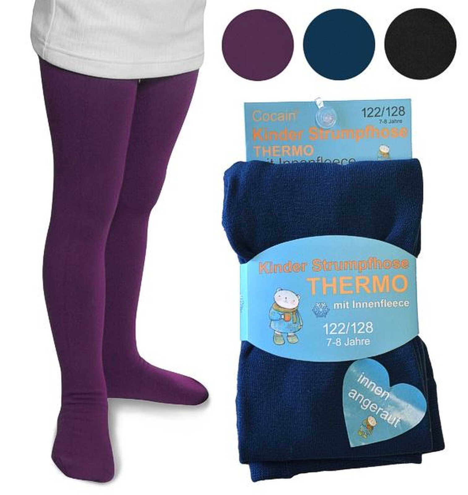 Kinder Strumpfhose Thermostrumpfhose mit Innefleece Mädchen Jungen warm