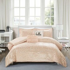 Intelligent Design 5 Piece Duvet Cover Set Size Full/Queen Color Pink New