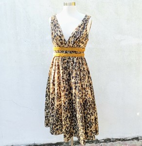 fit and flare animal print dress