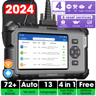 Car OBD2 Scanner Code Reader ABS SRS Transmission Engine Diagnostic Tool