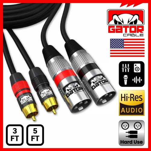 2-XLR Male to 2-RCA Male Cable Dual Patch Splitter Shielded Audio Stereo HD 5FT - Picture 10 of 13