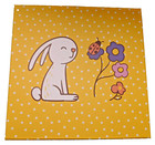 Easter White Bunny Rabbit Spring Flowers Ladybug Holiday Gift Box 8" Yellow