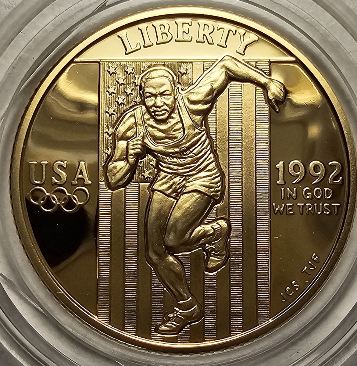 1992 W Olympic DCAM Proof Commemorative $5 Gold Coin In Mint