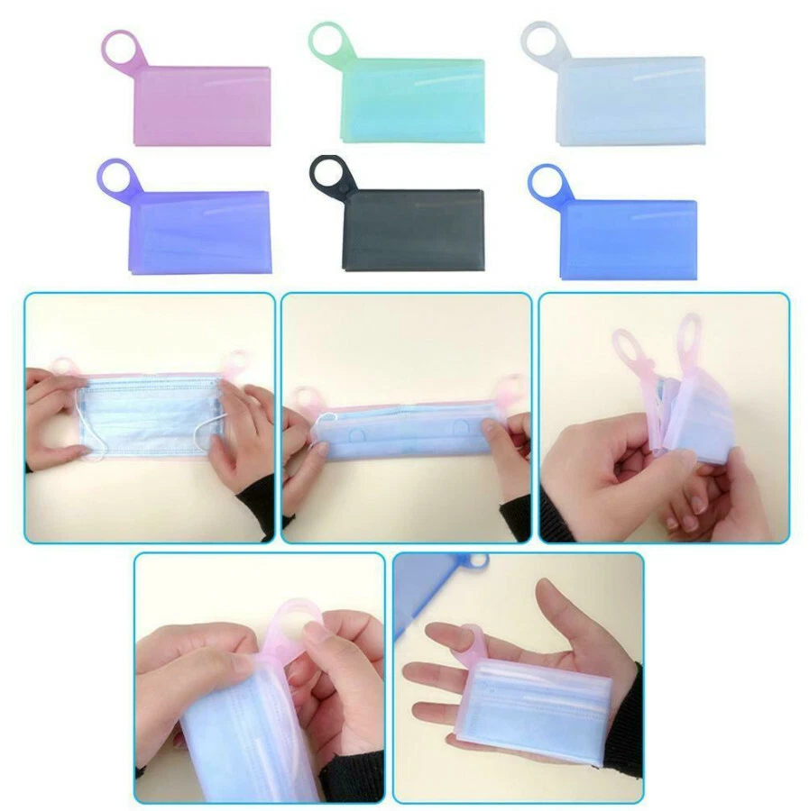 Face Mask Case Protector - Foldable - Wallet and Pocket size PINK US FAST SHIP - Image 4 of 4