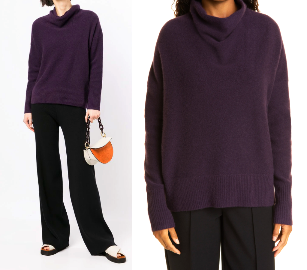 Vince ExceptionallySoft Boiled 100%Cashmere Cowl-Mock Neck Sweater