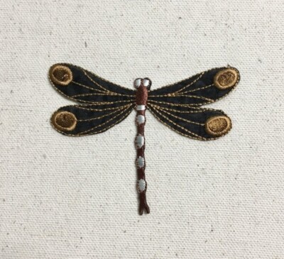 iron on patch/applique Brown/Copper Dragonfly 3 1/4'' x 2 1/2''FREE SHIPPING