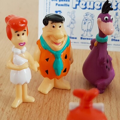 Vintage 90s FLINTSTONES FIGURINES SET miniature figures handpaint