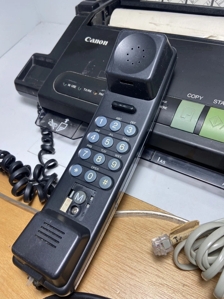 Cannon Faxphone 8 with Curly Paper Phone Cord Vintage - Image 3 of 4