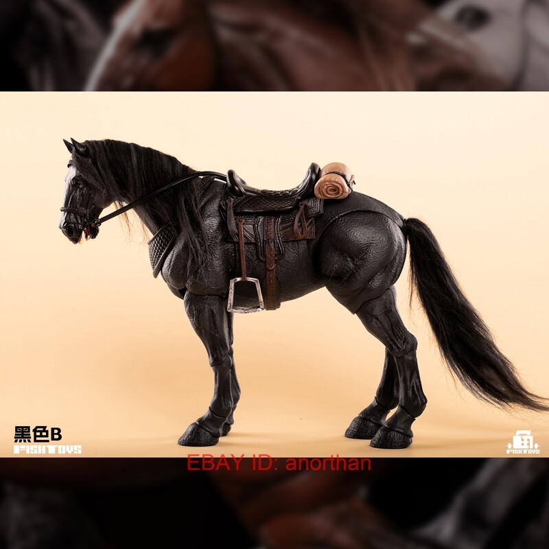 FISHTOYS HORSE 1/12 黒馬 フィギュア FishToys Horse HY015 Basic Model Black B Ver. Fit 1/12 Scale